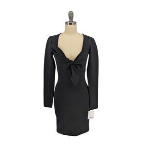 00417 Marciano Ponte Knit Bow Bodycon Dress Black size Small party cocktail